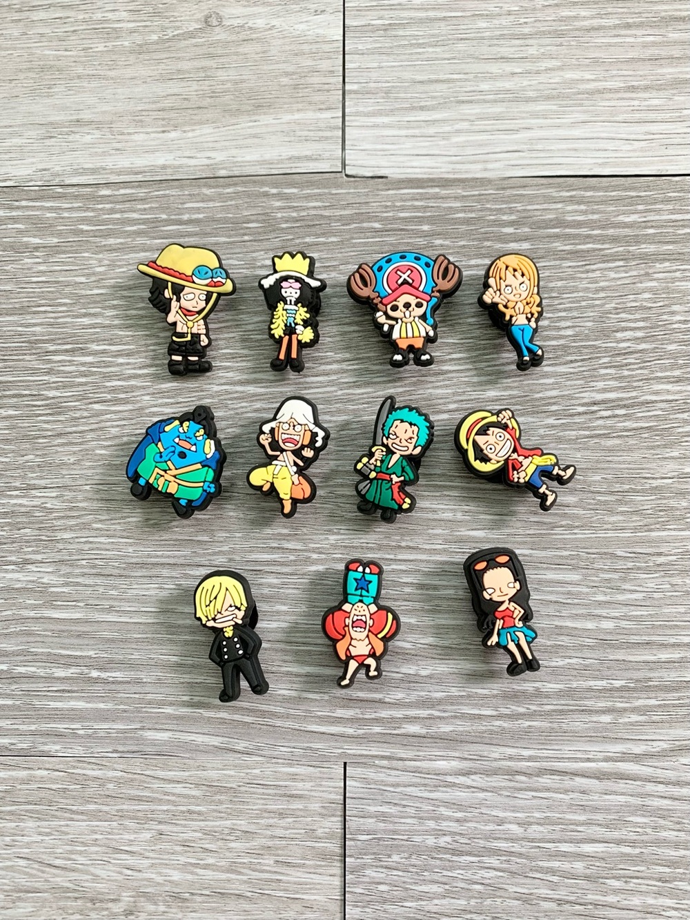 11 Pcs. Ace Brook Chopper Nami Jinbe Robin Zoro Luffy Sanji One Piece Charm